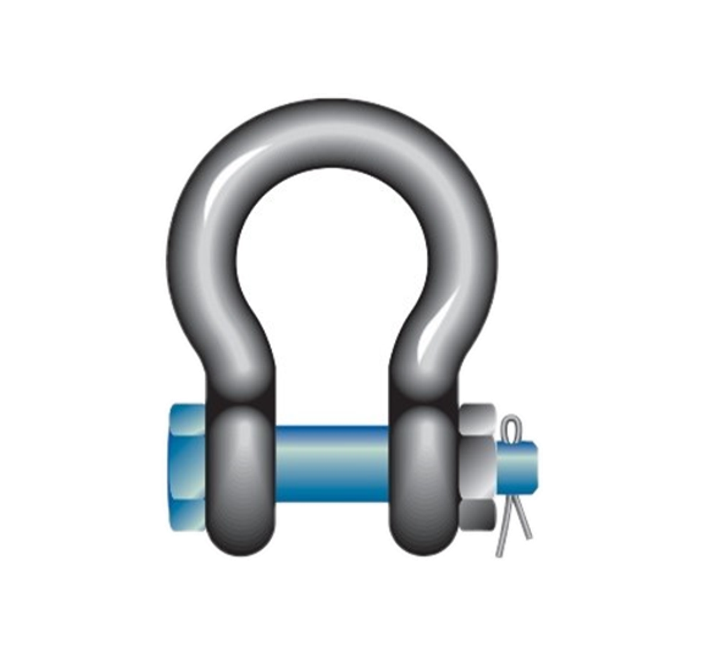 Grade S Safety Bow Shackle Galvanised