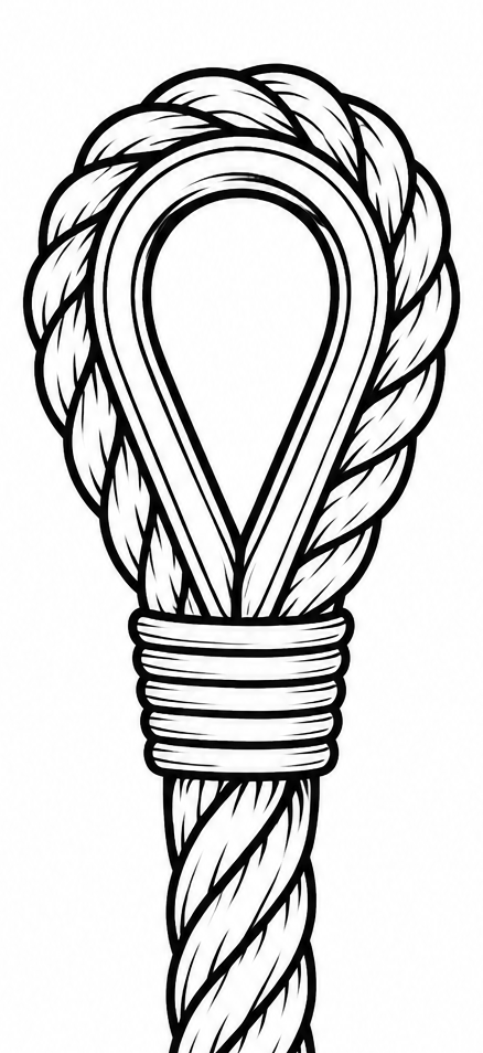 Looped rope with protective thimble illustration