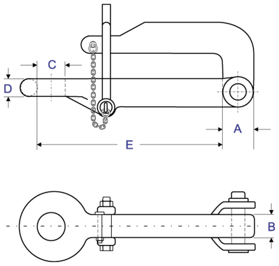 pelican hook dimension diagram
